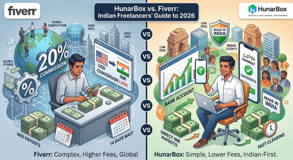 HunarBox vs Fiverr 2026
