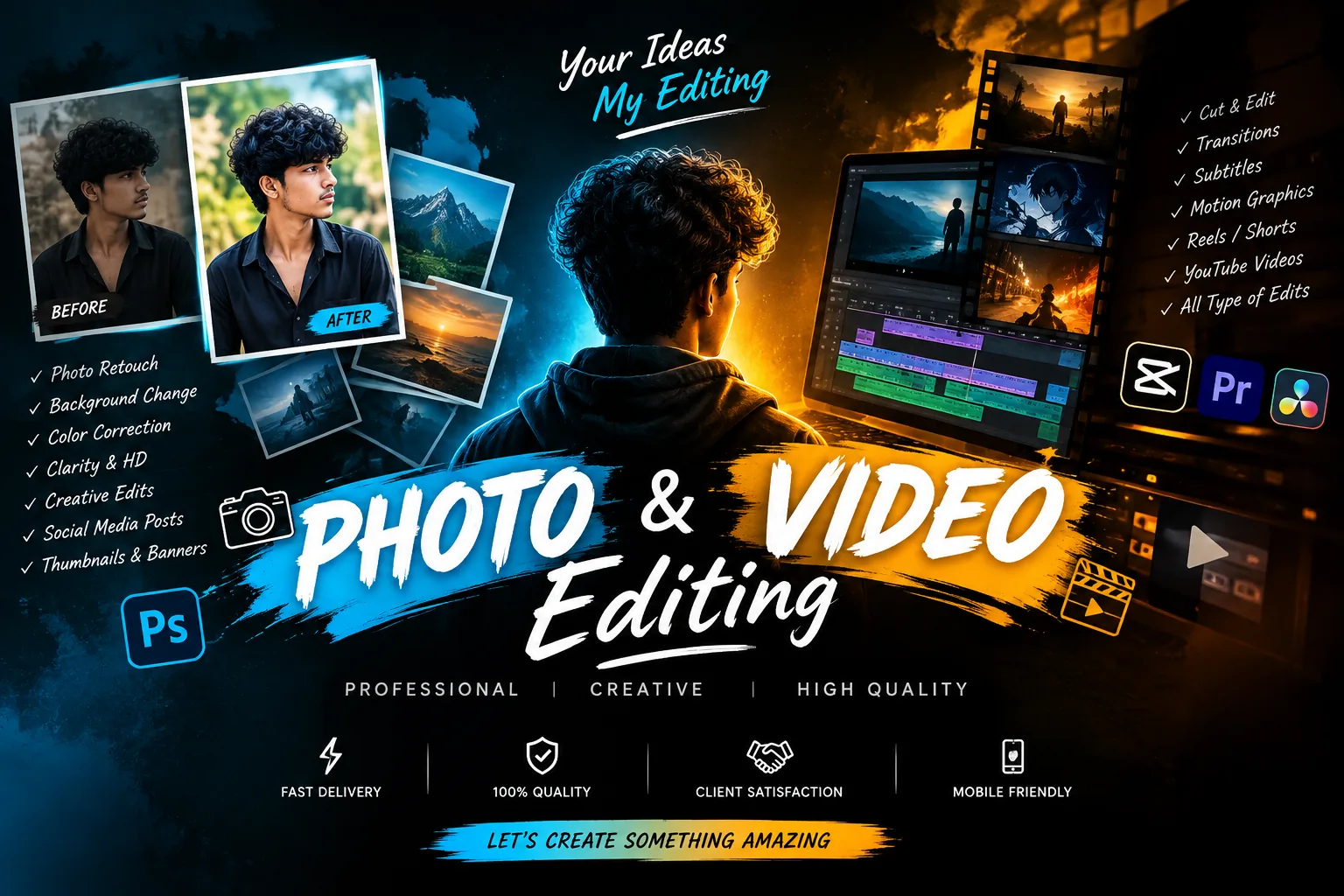 Professional Photo Editing & Video Editing & Logo Editing